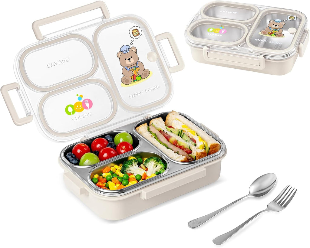 Stainless Steel Bento Lunch Box for Kids, 26.4 oz Leak-Proof