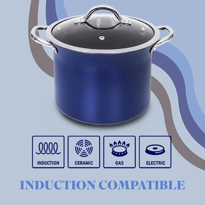 CONCORD Sapphire Nonstick 7 Quart Stock Pot Cookware Set - Image 6