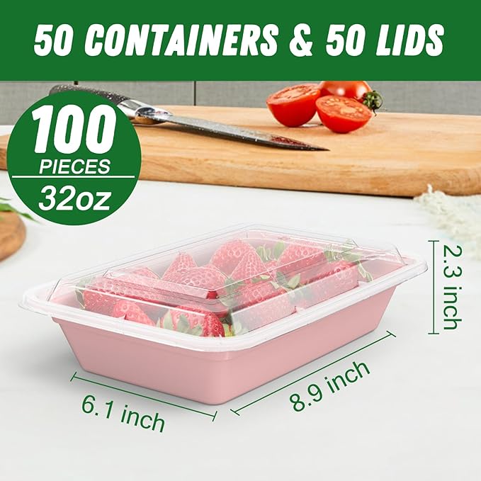 50 Pack 32 oz Meal Prep Containers Reusable - Image 2