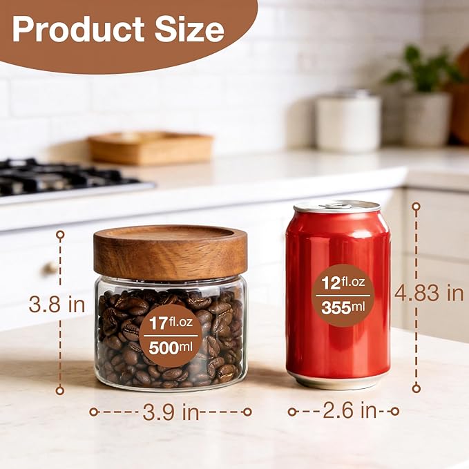 CONNOO 17oz Airtight Glass Spice Jars - Image 2