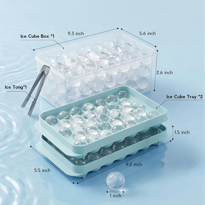 WIBIMEN Ice Cube Tray with Lid and Bin - Image 6
