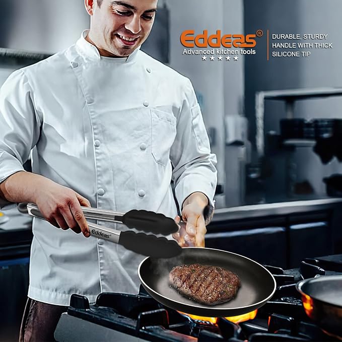Eddeas Kitchen Tongs with Silicone Tips, Tongs - Image 5