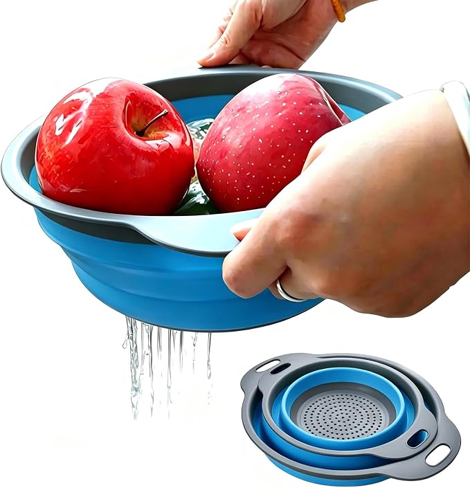 2 Pack Collapsible Silicone Colander by WHZHAOCAI