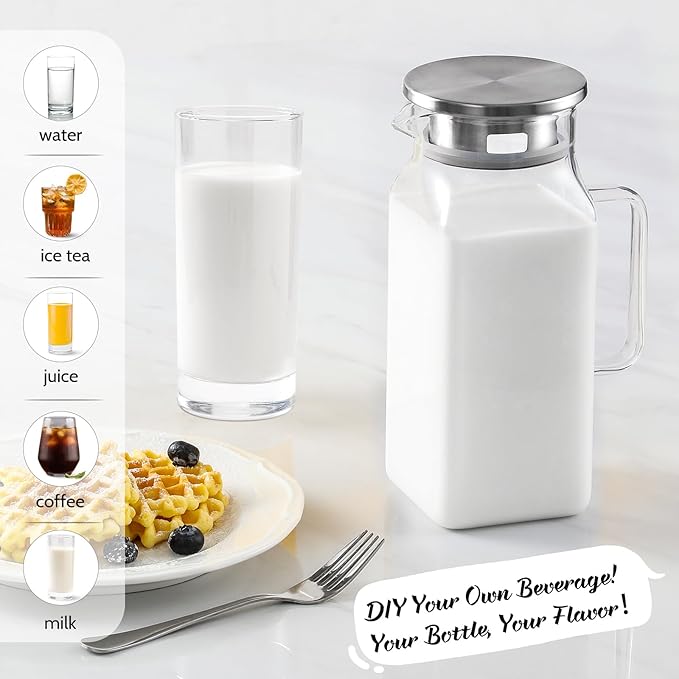 40 oz, 1.2Liter Square Glass Pitcher - Image 2