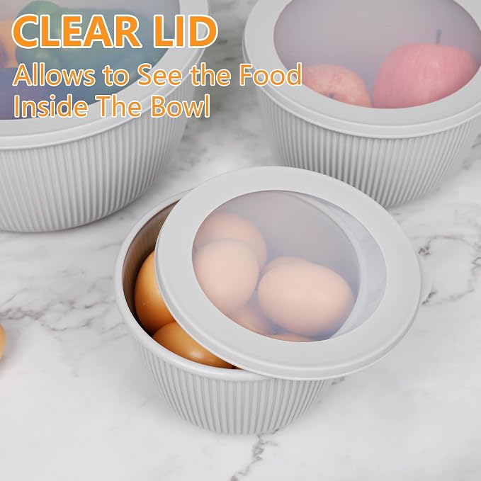 BoxedHome Nesting Plastic Mixing Bowls, BPA-Free Plastic, Microwave and - Image 5