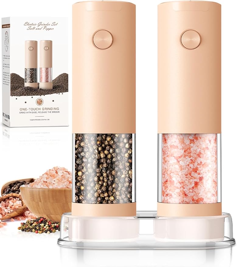 Electric Salt and Pepper Grinder Set Automatic Battery Pepper Mill Shakers by ioion
