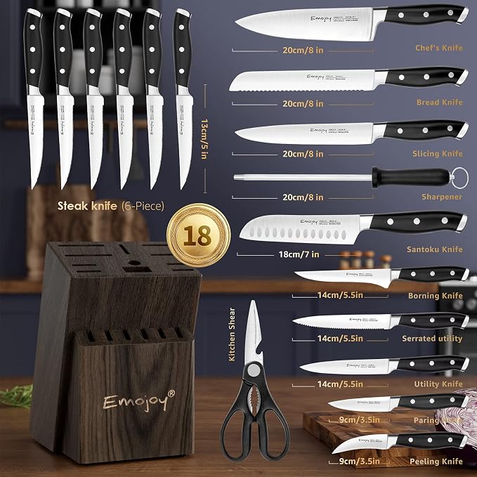 Emojoy Knife Set, 18-Piece Kitchen Knife Set - Image 2