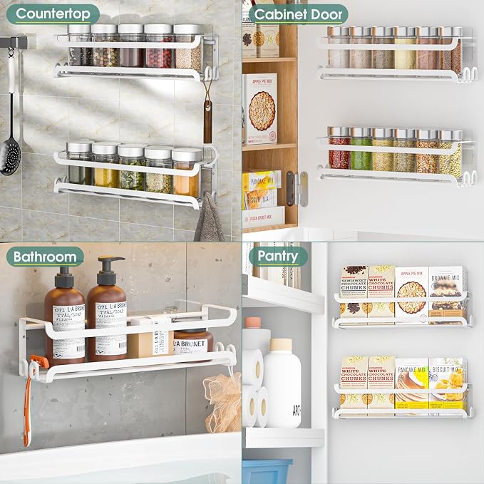 LUCYCAZ 2 Pack Wall Mounted Spice Rack - Image 8