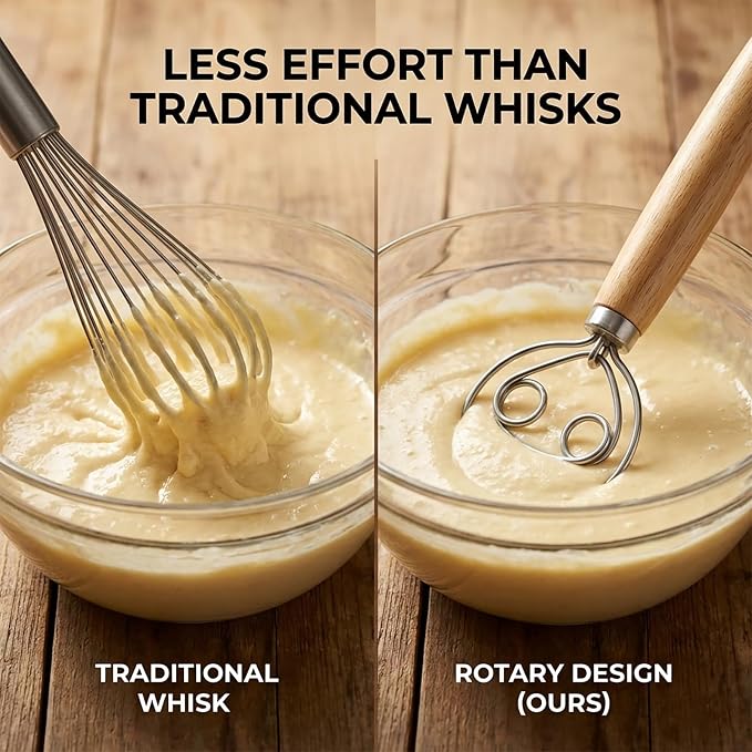 Danish Dough Whisk for Sourdough Bread, Stainless Steel Bread Dough Whisk - Image 3