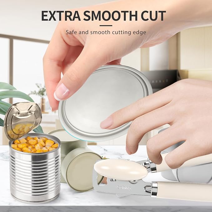Safring Can Opener Manual, Heavy Duty Stainless Steel Smooth Edge Can Openers - Image 7