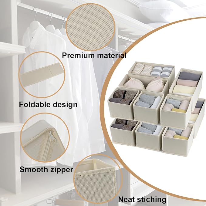 Fordonral Drawer Organizer Clothes, Foldable Fabric Dresser Organizer Closet - Image 4