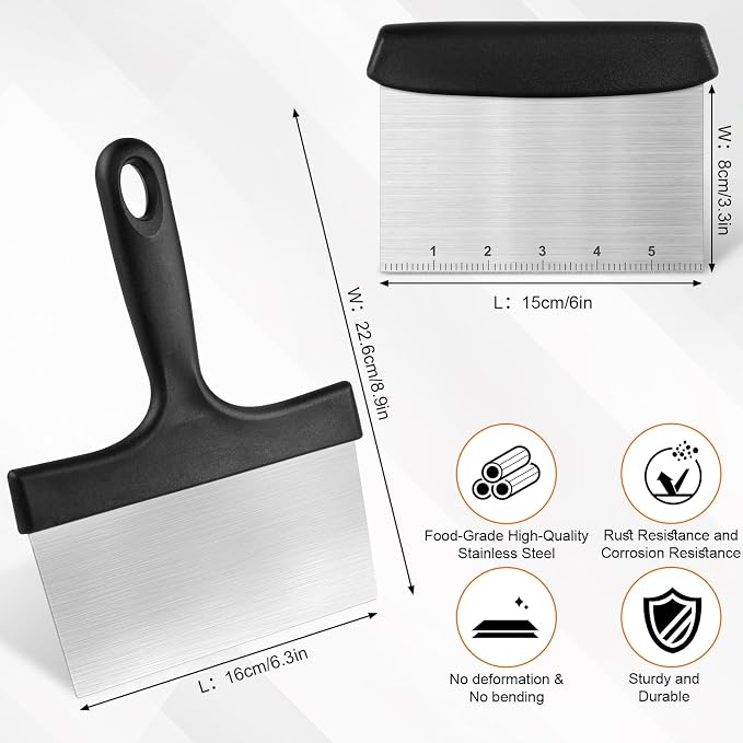 Grill Scraper&Bench Scraper Set，Food Scraper - Image 2