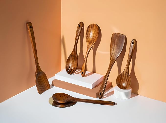 New Kitchen 6 Piece Non Toxic Wooden Spoons - Image 7