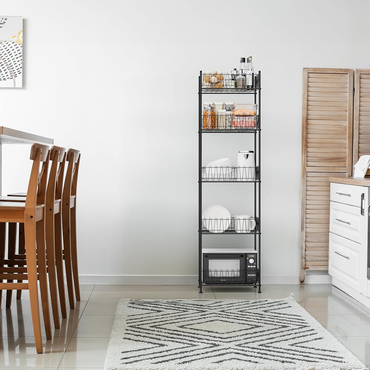 5 Tier Water Bottle Storage Rack Freestanding Metal Water Bottle