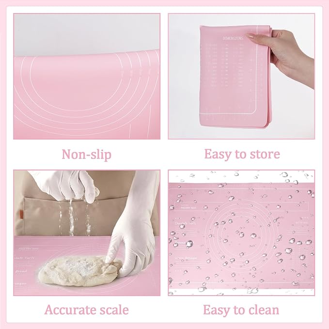 3Pcs Silicone Rolling Pin for Baking Sets, 15Inch Pastry Dough Roller - Image 5