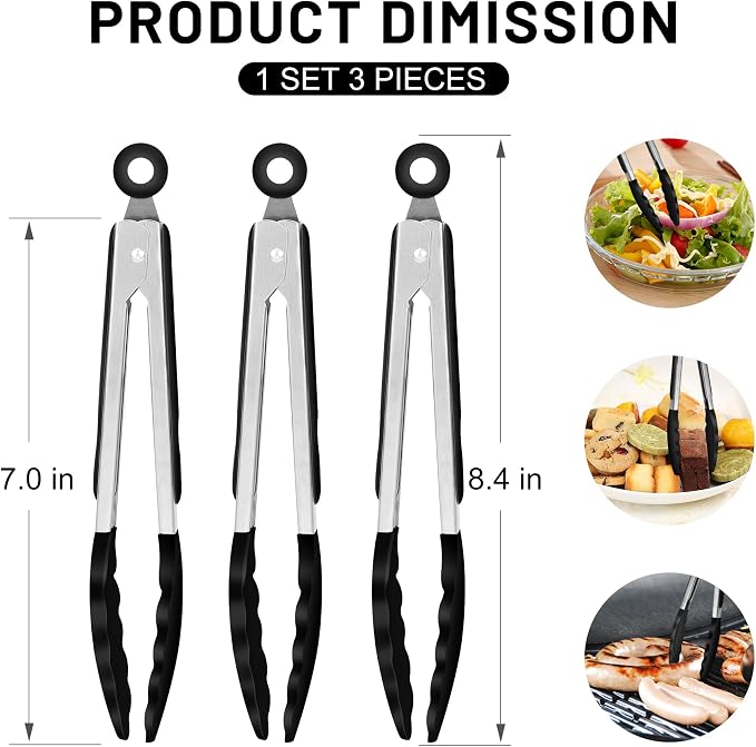 Hotec Mini Silicone Kitchen Tongs - Image 2