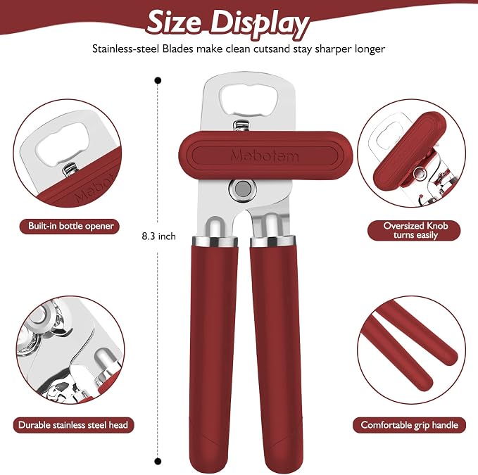 Mebotem 10 Colors Can Opener Manual Handheld Heavy Duty Hand Can Opener Smooth - Image 3