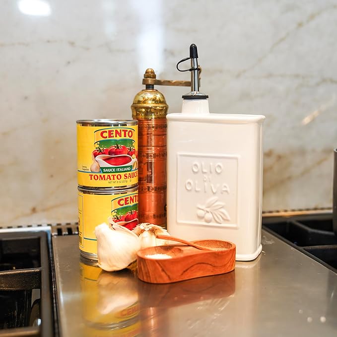 Fox Run White Ceramic Oil Can, 17 oz/500 ML Olive Oil Dispenser - Image 4
