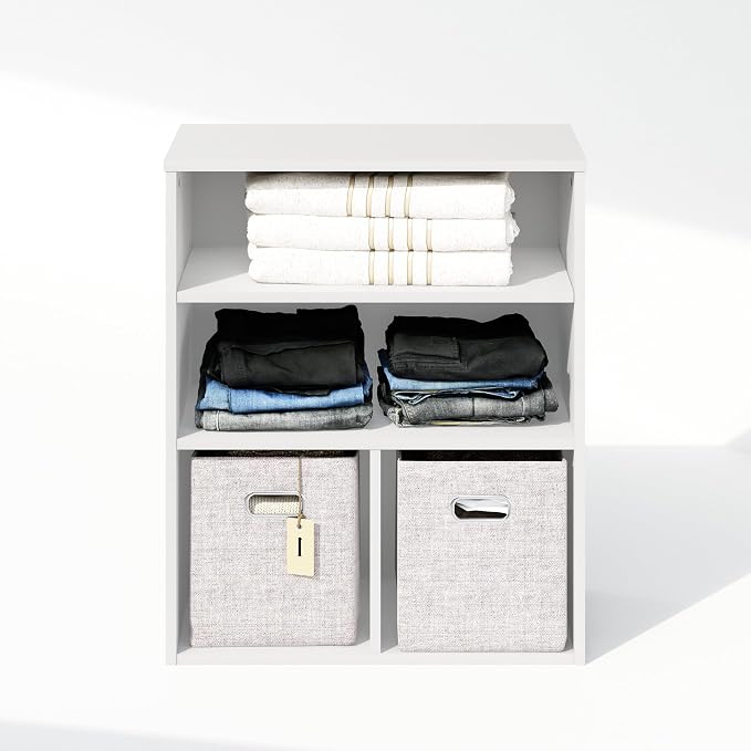 Furinno Reed Closet Organizers and Storage, 3-Tier Closet Organizer, Open Shelf - Image 6