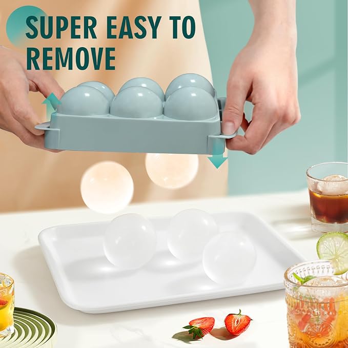 WIBIMEN Large Ice Cube Molds, Big Round Whiskey Ice Cube Trays - Image 2