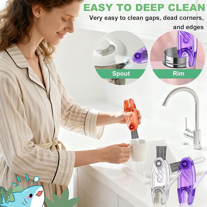 4 in 1 Cup Lid Cleaning Brush, Portable Water Bottle Brush, Bottle Gaps - Image 3