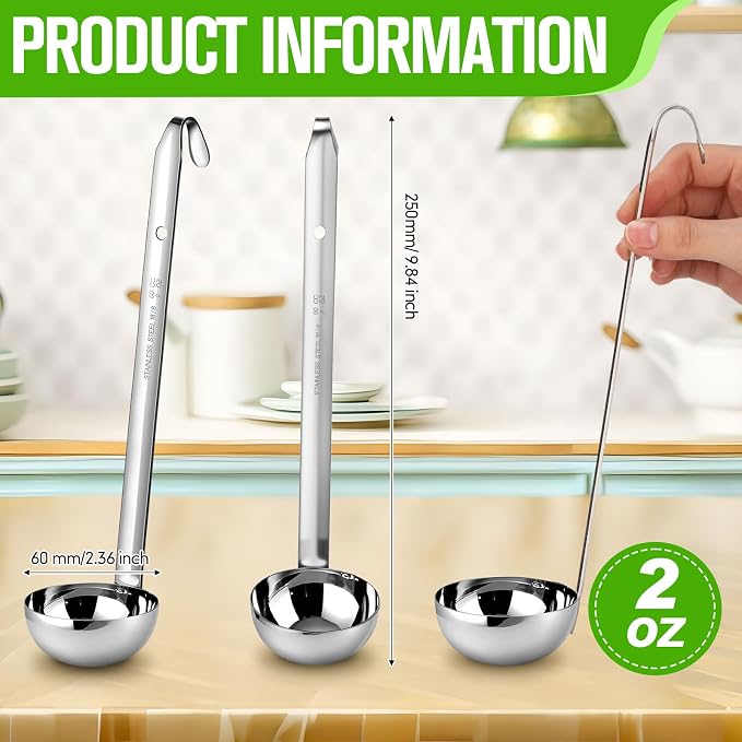 meekoo 1 Pieces Stainless Steel Ladle Soup Handle Ladle - Image 2
