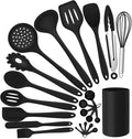 Silicone Kitchen Utensils Set, E-far 23 Pcs Black Cooking Utensils Tools by E-far