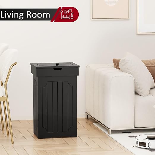 Function Home Trash Can Cabinet, 13 Gallon Kitchen Garbage Can, Wood Recycling - Image 7
