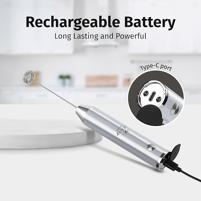 Zulay Kitchen Rechargeable Milk Frother Handheld Lux - Image 7