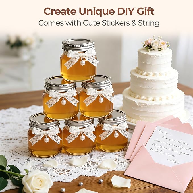 ComSaf 8 oz Regular Mouth Mason Jars, and Crafters Creating DIY Candles and - Image 6