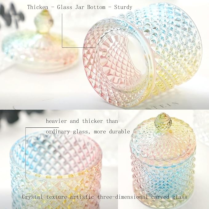 rejomiik Qtip Holder Glass Apothecary Jars - Image 4