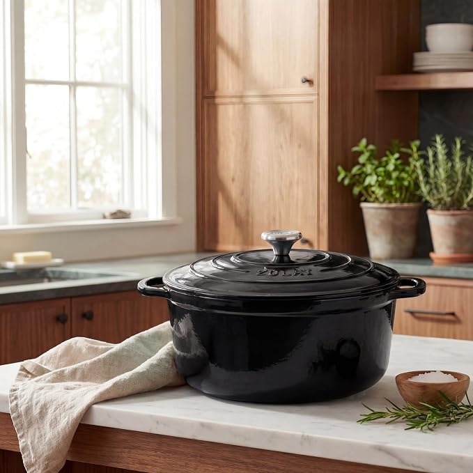 Zulay Kitchen 6.4 Quart Enameled Cast Iron Dutch Oven Pot - Image 2
