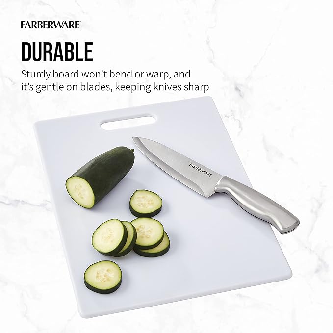 Farberware Large Cutting Board, Dishwasher- Safe Plastic Chopping Board - Image 3