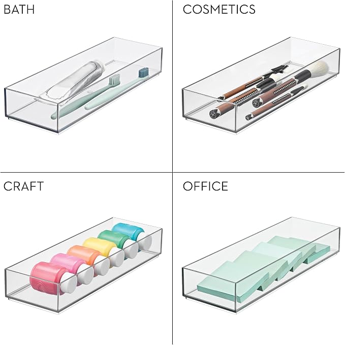 iDesign Clarity Drawer, Kitchen and Bathroom Organization Silverware, Large-Set - Image 5