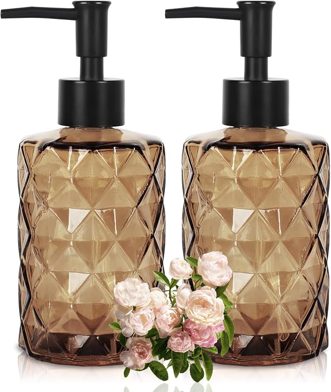 Dark Brown Glass Soap Dispenser by Ulable