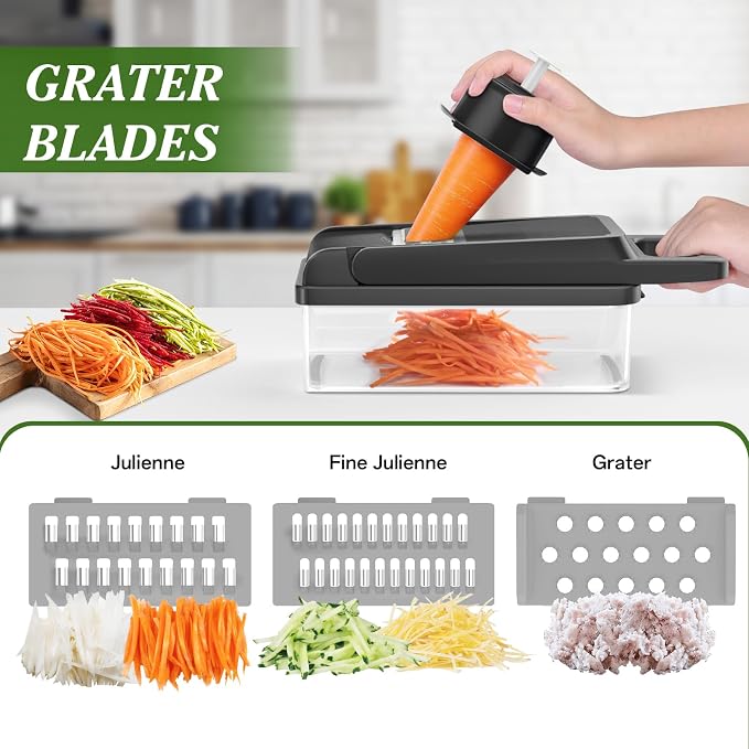HomeHacks Vegetable Chopper Vegetable Cutter, 12 in 1 Kitchen Gadget, Onion - Image 3