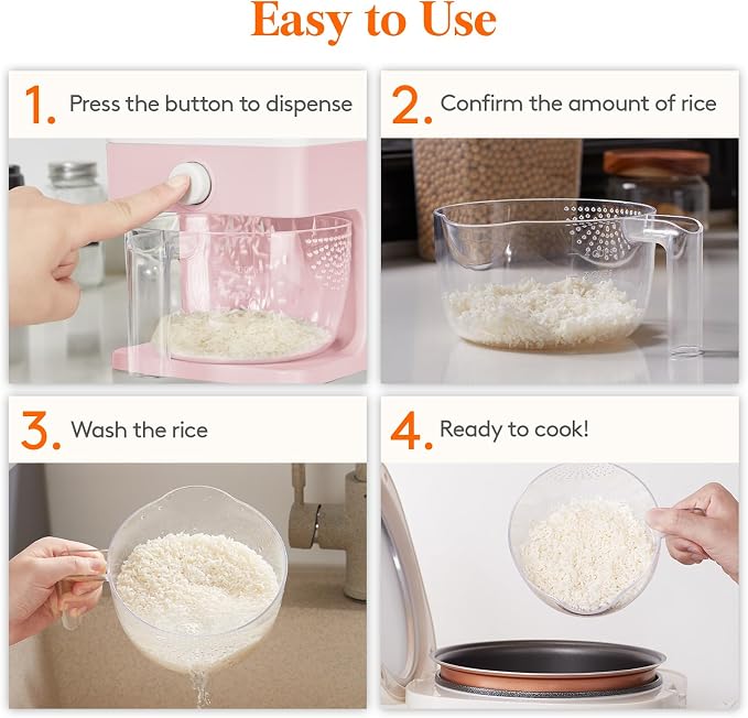 Lifewit Rice Dispenser 25 Lbs, Rice Storage Container Sealed Moisture Proof - Image 8