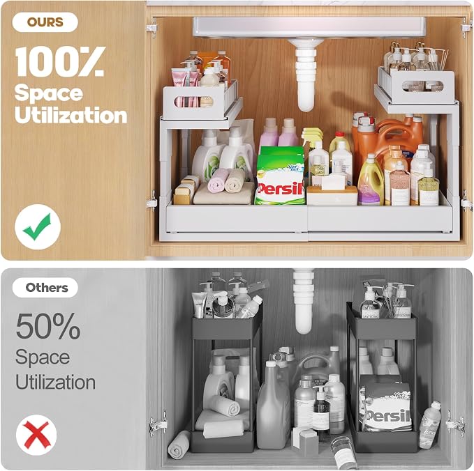 1 Pack-16"-26"W Expandable Under Sink Organizer - Image 4