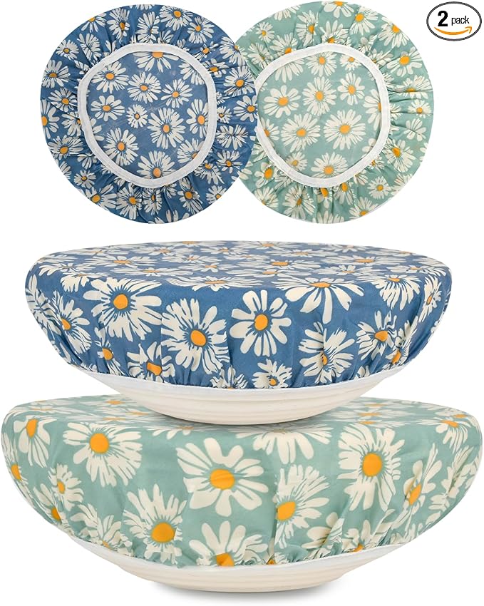 Reusable Bowl Covers for Bread Proofing（2 Large）- Cotton Beeswax Bowl Covers by Unknown