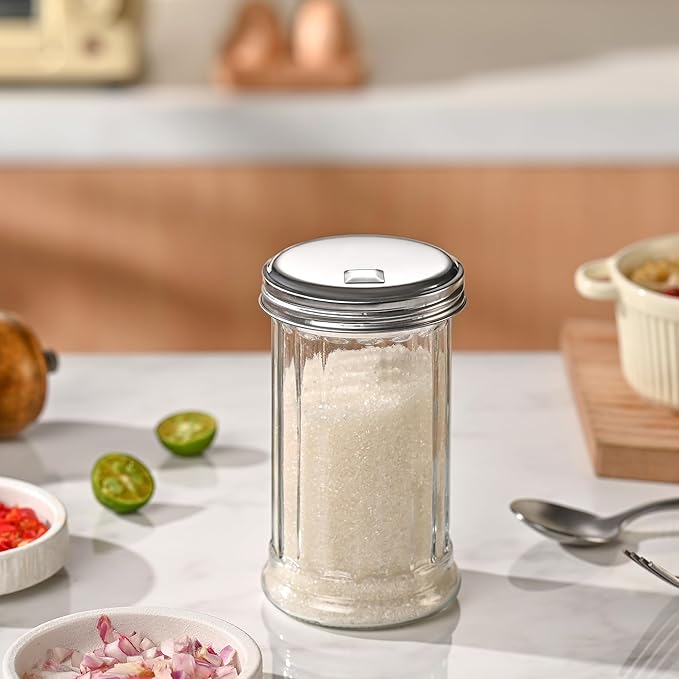 Fox Run Classic Glass Sugar Shaker, 12 Ounce Salt and Sugar Container - Image 2