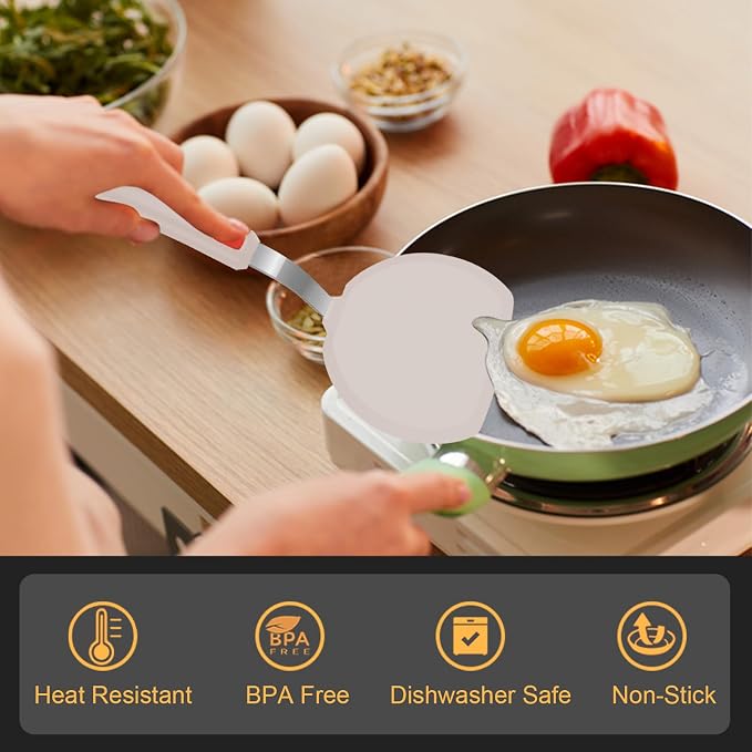 Beijiyi Silicone Spatula Turner Set of 3, 600°F Heat Resistant Nonstick Turner - Image 3