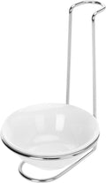 MyGift White Ceramic Ladle Holder Spoon Rest, Upright Single Cooking Utensil by MyGiftHome