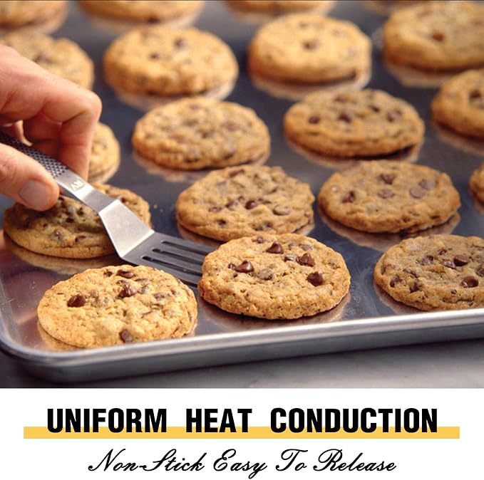 Commercial Quality Baking Sheet Pan Set, Natural Aluminum Cookie Sheet - Image 4