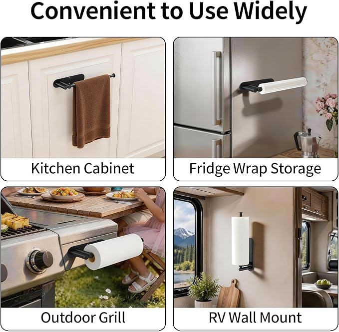 Paper Towel Holder Under Cabinet, Upgraded Dual-Rod Adhesive Paper Towel Holder - Image 5