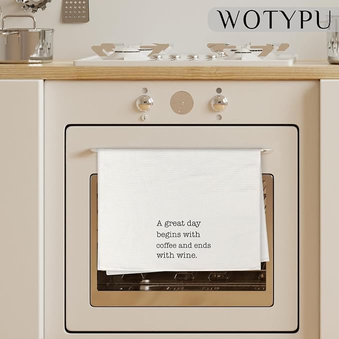 Funny Kitchen Bar Towels, Coffee Wine Lover Gifts Dish Tea Towels - Image 3