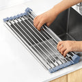MECHEER Over The Sink Dish Drying Rack, Roll Up Dish Drying Rack Kitchen Dishes by MECHEER