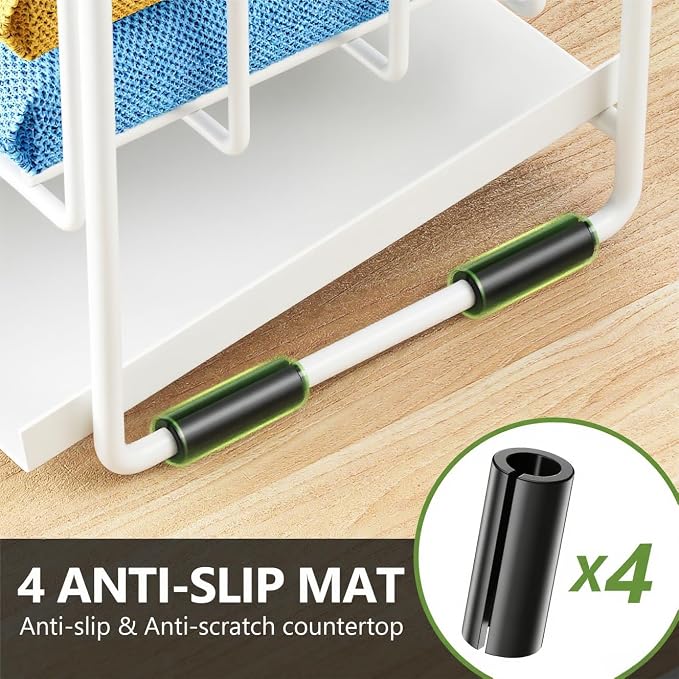 Cisily White 2-Tier Kitchen Sink Caddy Organzier Rack - Image 5