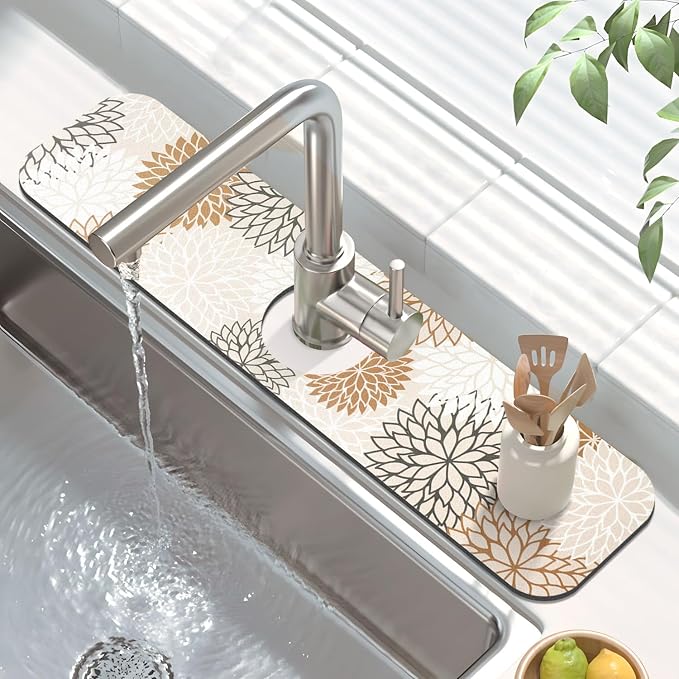 Findosom 2PCS 16" x 24" Dish Drying Mat & 24" x 5.5" Sink Splash Guard - Image 4