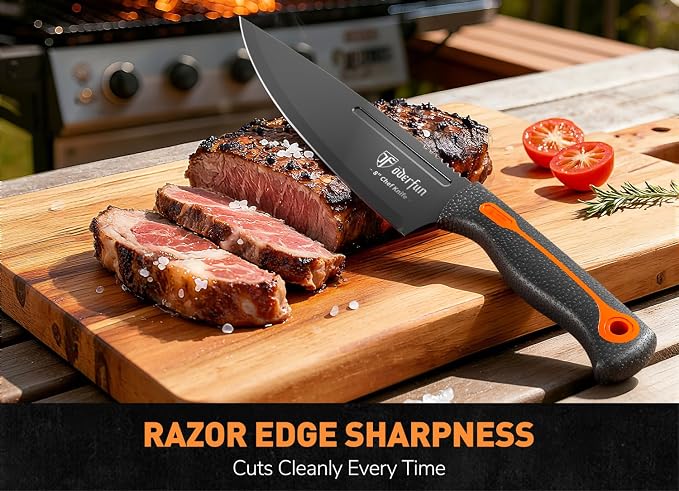 Knife Block Set -15 PCS Dishwasher Safe Kitchen Knife Set, High Carbon - Image 5