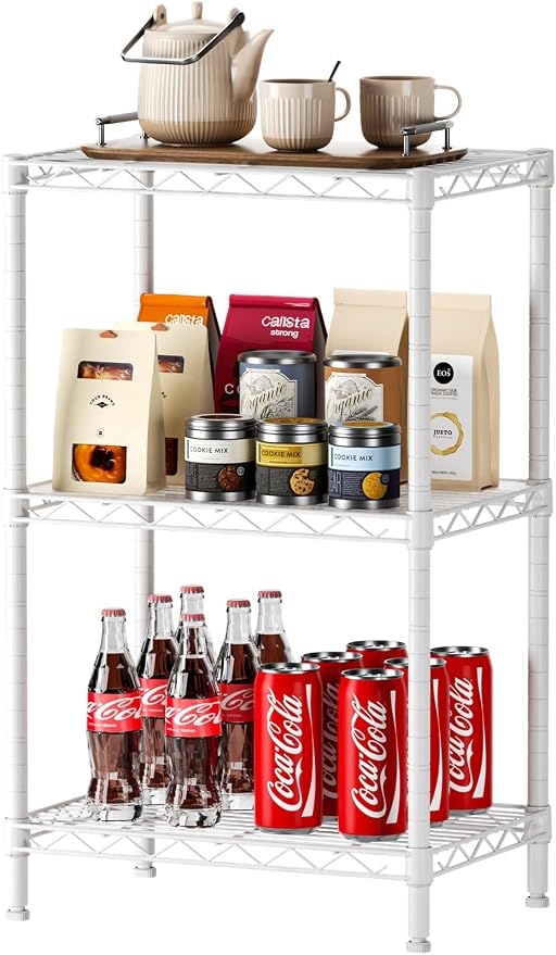 SINGAYE 3 Small Shelves Storage Shelf Wire Shelving Unit Metal Shelf Adjustable by SINGAYE